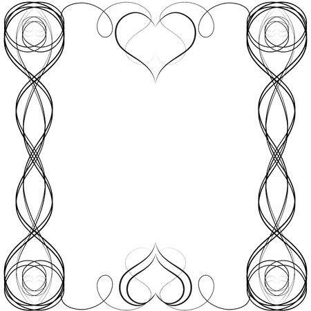 postcard frame heart on a white backgroundの写真素材