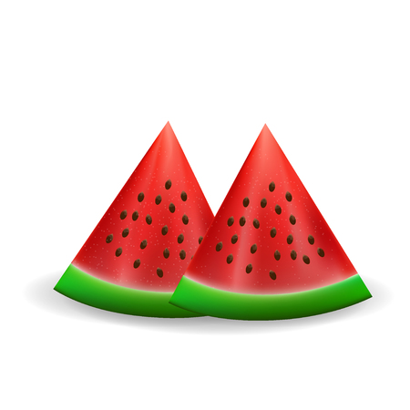 watermelon slice. isolated on white backgroundの写真素材