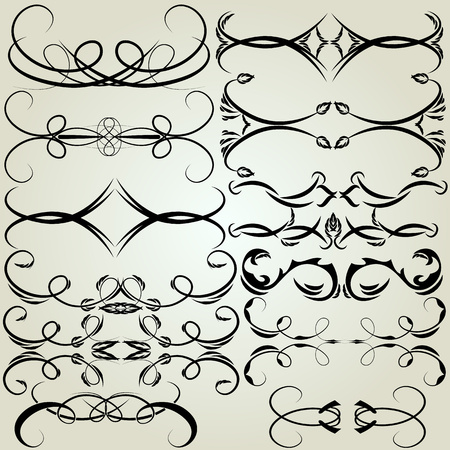 set of vintage frames with beautiful filigree, decorative borders, vector illustration on a light background for the decoration of the menu, books, frame design templateのイラスト素材