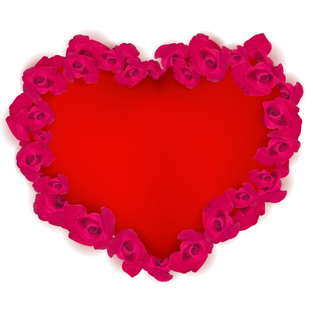 Vector heart of red rosesRed heart edged with red rosesのイラスト素材