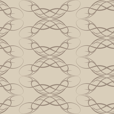 Seamless cream vector pattern of smooth lines in the shape of a circle isolated on coffee.EPS 10のイラスト素材