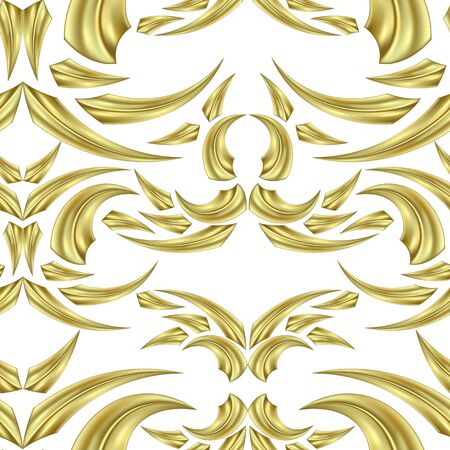 Seamless pattern on a white background of gold triangles with highlightsの写真素材