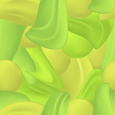 Abstract seamless pattern of green and yellow shapes. Texture for paper wrappers, curtains and wallpaper. The pattern for the decor.の写真素材
