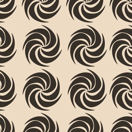 Brown Vector decorative continuous background using wavy lines, curves and circles. Composition can be used as wallpaperのイラスト素材