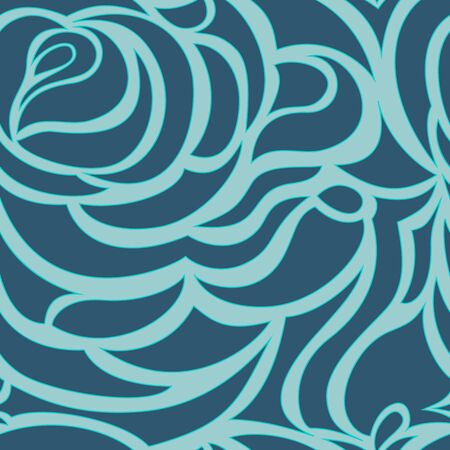 Vector blue flowing and seamless background.Waves or plants.のイラスト素材