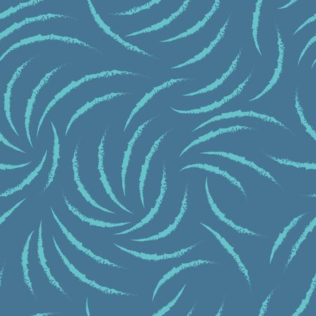 Abstract blue pattern of chaotic ragged arcs. Seamless linear pattern. Blank for printing on fabric on a dark background.のイラスト素材