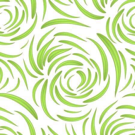 Green brush strokes or leaves, seamless vector pattern in the shape of ripple stains circles.Isolated on white background.のイラスト素材