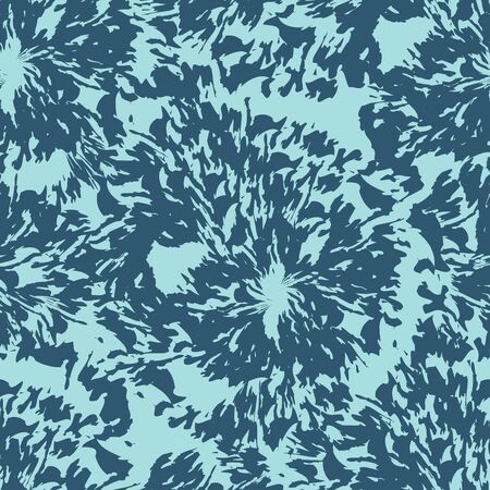 Seamless blue pattern of splashes blots. Rings of wood. Torn texture.のイラスト素材