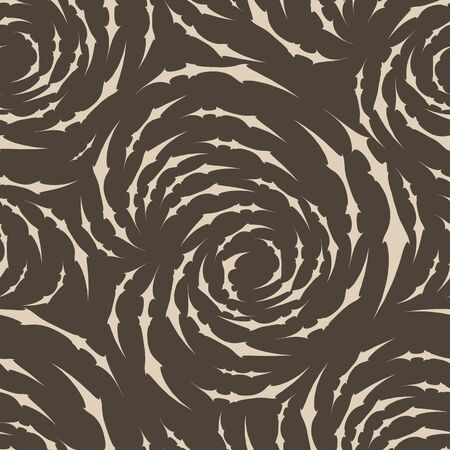 Abstract seamless vector background brown arrows arc pattern.のイラスト素材