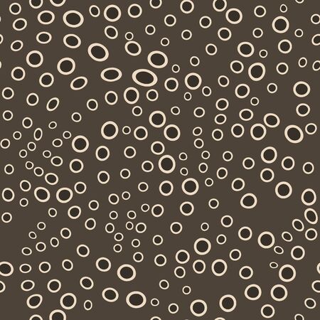 Brown circles inscribed in each other. Randomly scattered dots seamless pattern. Perfect design for wrapping paper, fashionable fabric, wallpaper.の写真素材