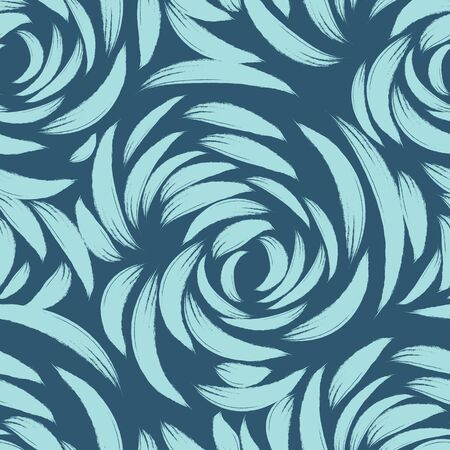 blue seamless pattern of lines or brush strokes in the form of arcs. patterned rose sketchy for fabrics on a dark background.Abstract illustration of ripples on the waterの写真素材