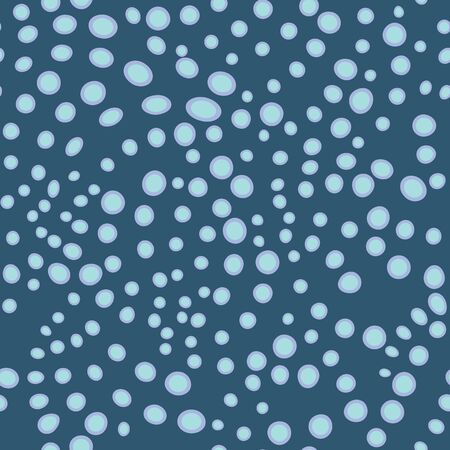 blue circles inscribed in each other. Randomly scattered dots seamless pattern. Perfect design for wrapping paper, fashionable fabric, wallpaper.の写真素材