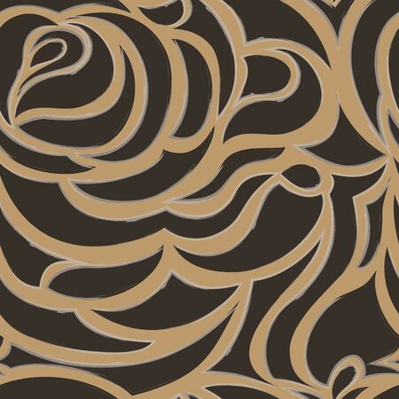 Vector brown flowing and seamless background.のイラスト素材