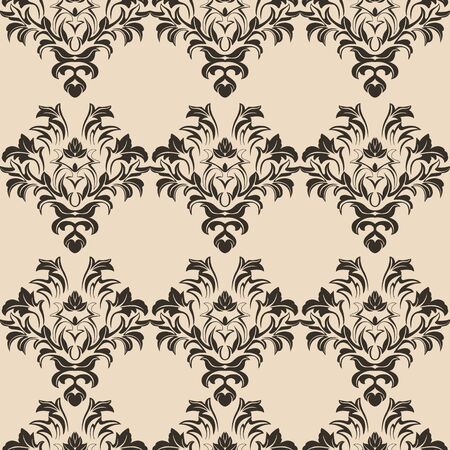 beige romance vector seamless pattern. Pattern for tile of curtains for wallpaper and clothes. Print of floral elements.EPS 10のイラスト素材