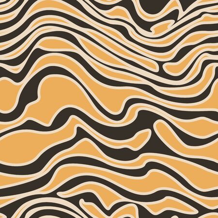 Vector seamless pattern and horizontal smooth lines in orange with stroke.On a dark background EPS 10のイラスト素材