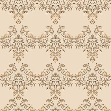 beige romance vector seamless pattern. Pattern for tile of curtains for wallpaper and clothes. Print of floral elements.EPS 10のイラスト素材