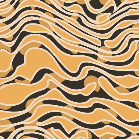Vector seamless pattern and horizontal smooth lines in orange with stroke.On a dark background EPS 10のイラスト素材