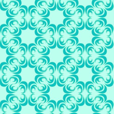Seamless vector pattern of floral and abstract elements of turquoise color of a round shape on a sea background. Design for curtains tiles and packaging.EPS 10のイラスト素材