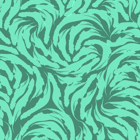 Abstract shapes seamless pattern. Texture for fabrics or wrapping paper. Grunge texture Aqua Menthe colors on a turquoise background.のイラスト素材