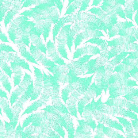 Seamless texture Aqua Menthe from randomly drawn lines by the handle on a white background. Pattern for curtain fabrics or packagingのイラスト素材
