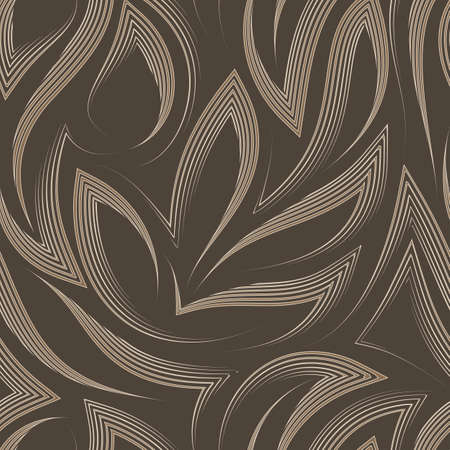 Vector seamless pattern in pastel colors from corners and flowing stripes with torn edges.Vector seamless pattern of abstract shapes in brown colors.Simple linear zigzag elegant texture.のイラスト素材