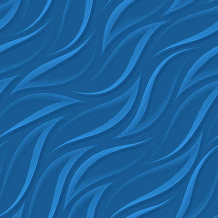 Seamless vector pattern of thin smooth flowing lines.Stock seamless texture of waves or currents.のイラスト素材