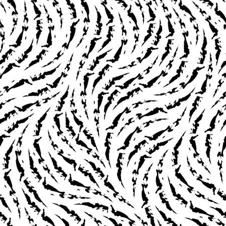 Stock seamless vector pattern of torn black stripes.Black and white seamless zebra pattern.Texture from torn black stripes isolated on white background.のイラスト素材