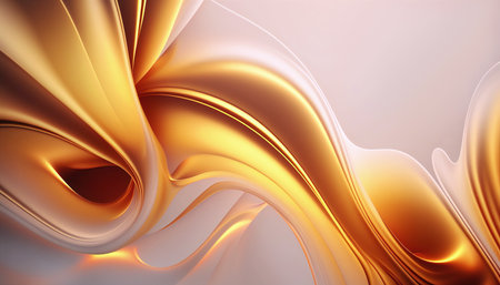 Abstract background of golden swirls with copyspace. AI generated.の素材