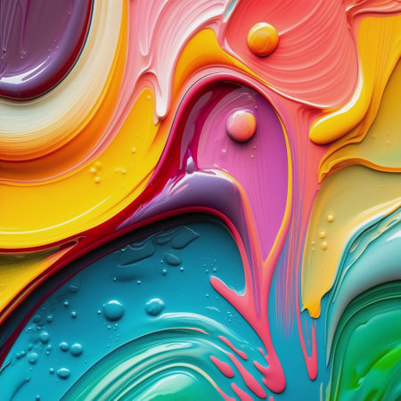 Rainbow glossy paint bright colorful abstract backdrop.AI generated.の素材
