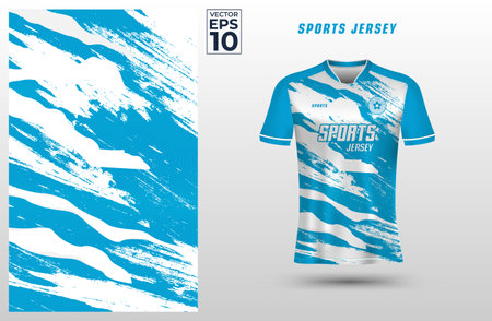 T-shirt sport jersey design template with abstract grunge halftone pattern background. Sport uniform in front view. Tshirt mock up for sport club. Vector Illustrationのイラスト素材