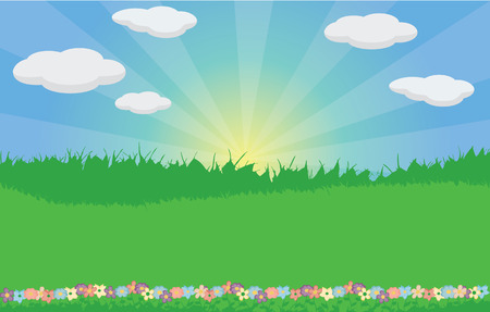 Flower fieldのイラスト素材