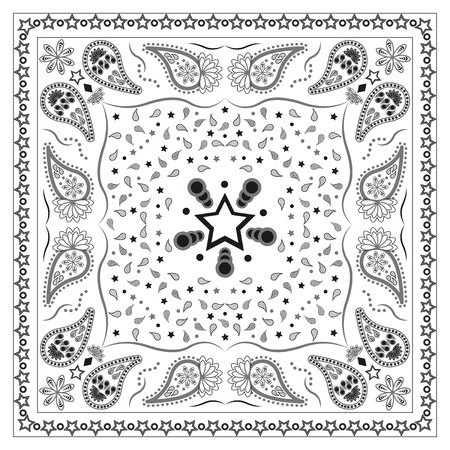 White Bandana Printのイラスト素材
