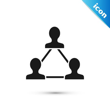 Black Project team base icon isolated on white background. Business analysis and planning, consulting, team work, project management. Developers. Vector Illustrationのイラスト素材