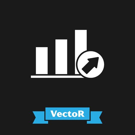 White Presentation financial business with graph, schedule, chart, diagram, infographic, pie graph icon isolated on black background. Vector Illustrationのイラスト素材