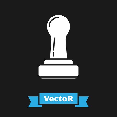White Stamp icon isolated on black background. Vector Illustrationのイラスト素材
