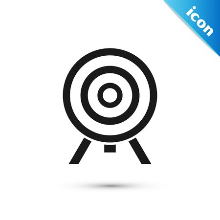 Black Target icon isolated on white background. Dart board sign. Archery board icon. Dartboard sign. Business goal concept. Vector Illustrationのイラスト素材
