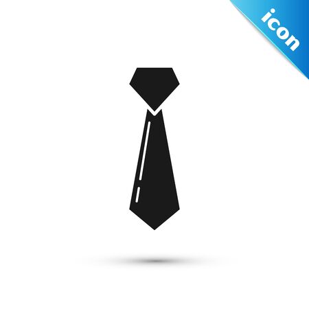 Black Tie icon isolated on white background. Necktie and neckcloth symbol. Vector Illustrationのイラスト素材