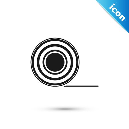 Black Scotch icon isolated on white background. Roll of adhesive tape for work and repair. Sticky packing tape. Office tool and stuff. Vector Illustrationのイラスト素材