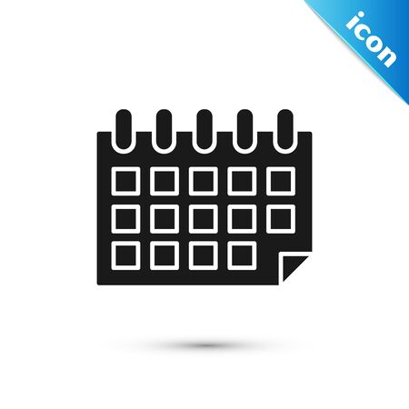Black Calendar icon isolated on white background. Event reminder symbol. Vector Illustrationのイラスト素材