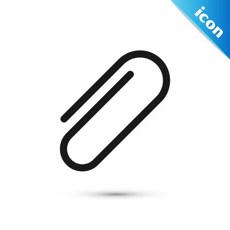 Black Paper clip icon isolated on white background. Vector Illustrationのイラスト素材