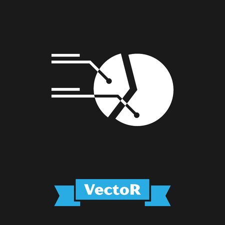 White Pie chart infographic icon isolated on black background. Diagram chart sign. Vector Illustrationのイラスト素材