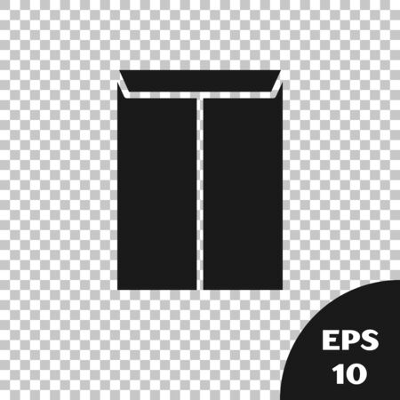 Black Envelope icon isolated on transparent background. Email message letter symbol. Vector Illustrationのイラスト素材