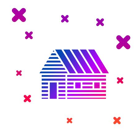 Color Farm house icon isolated on white background. Gradient random dynamic shapes. Vector Illustrationのイラスト素材