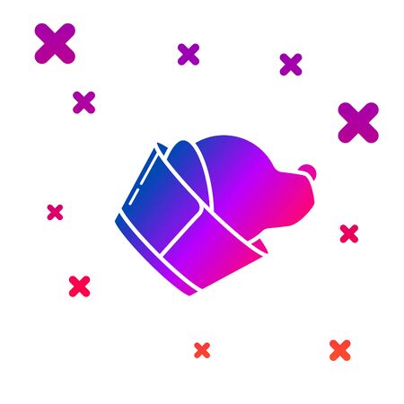 Color Veterinary clinic symbol icon isolated on white background. Dog veterinary care. Pet First Aid sign. Gradient random dynamic shapes. Vector Illustrationのイラスト素材