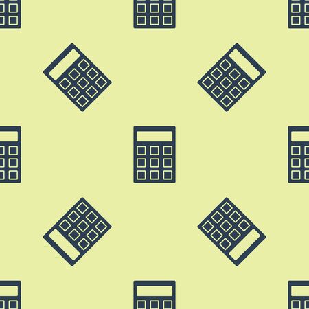 Blue Calculator icon isolated seamless pattern on white background. Accounting symbol. Business calculations mathematics education and finance. Vector Illustrationのイラスト素材