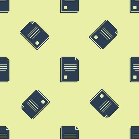 Blue File document icon isolated seamless pattern on white background. Checklist icon. Business concept. Vector Illustrationのイラスト素材