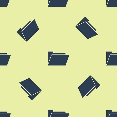 Blue Document folder icon isolated seamless pattern on white background. Accounting binder symbol. Bookkeeping management. Vector Illustrationのイラスト素材