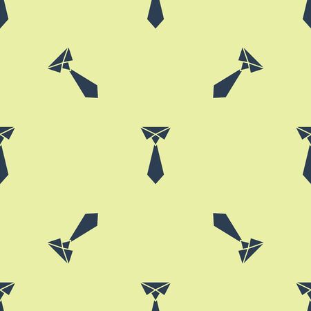 Blue Tie icon isolated seamless pattern on white background. Necktie and neckcloth symbol. Vector Illustrationのイラスト素材