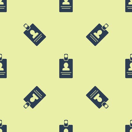 Blue Identification badge icon isolated seamless pattern on white background. It can be used for presentation, identity of the company, advertising. Vector Illustrationのイラスト素材