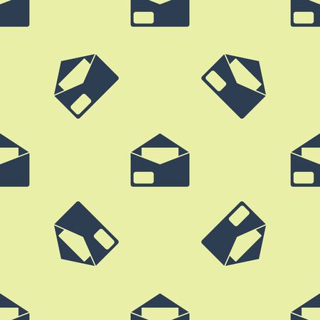 Blue Envelope icon isolated seamless pattern on white background. Email message letter symbol. Vector Illustrationのイラスト素材
